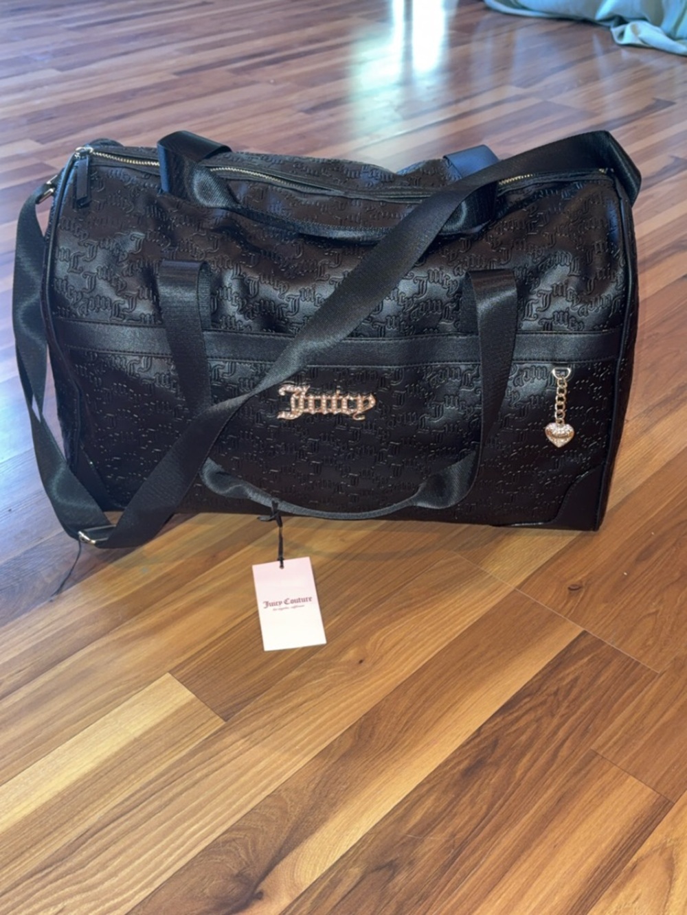 Juicy Couture Black Duffle Bag With Bling And Charm